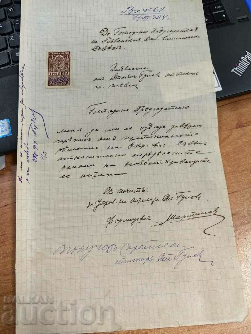 1924 PLEVEN CONSILIUL DE IGIENĂ DOCUMENT REGATUL BULGARIA