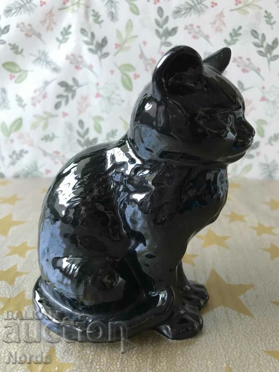 Black porcelain kitten