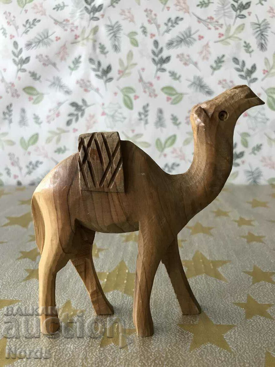 A wooden camel