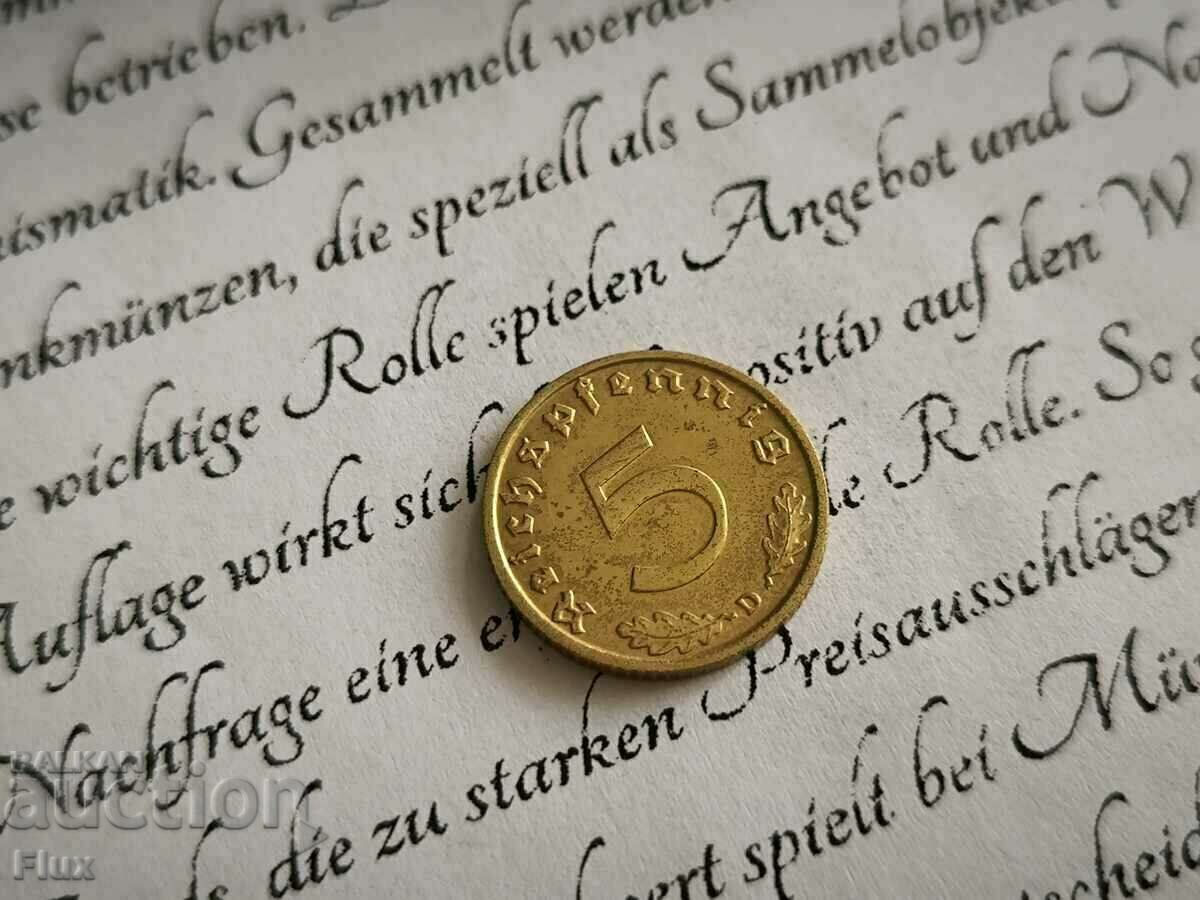 Coin - Third Reich - Germany - 5 Pfennig | 1938; Series D