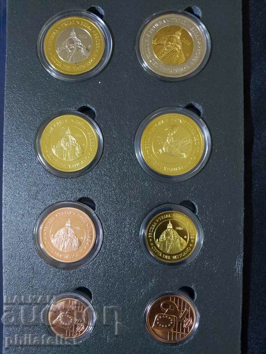 Δοκιμαστικό σετ ευρώ - Πόλη του Βατικανού 2016, 8 νομίσματα UNC