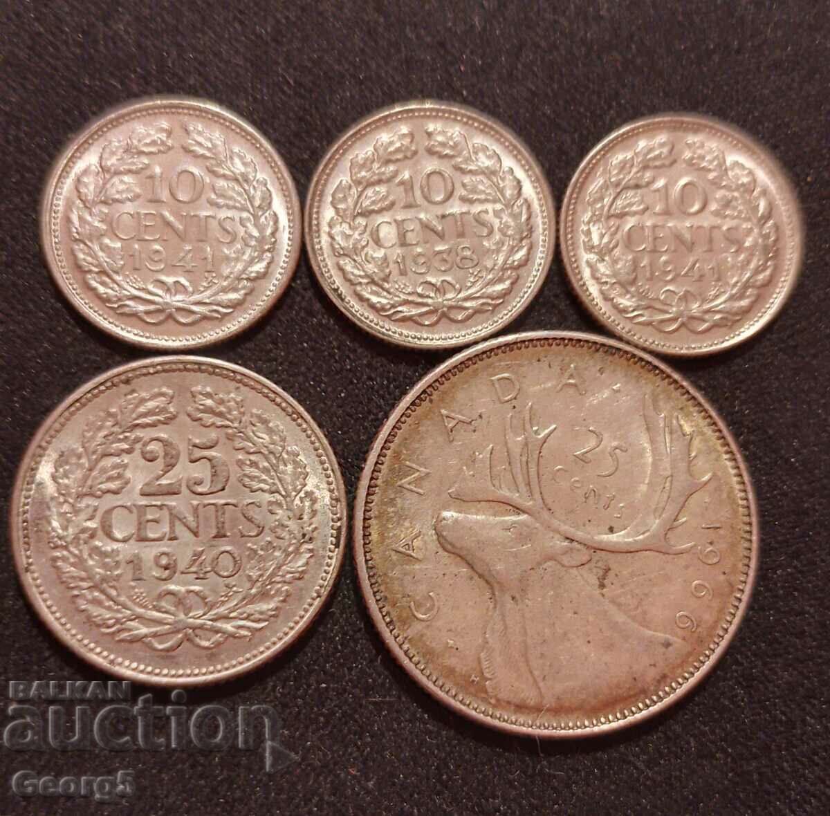 Сребърни монети Холандия и Канада
