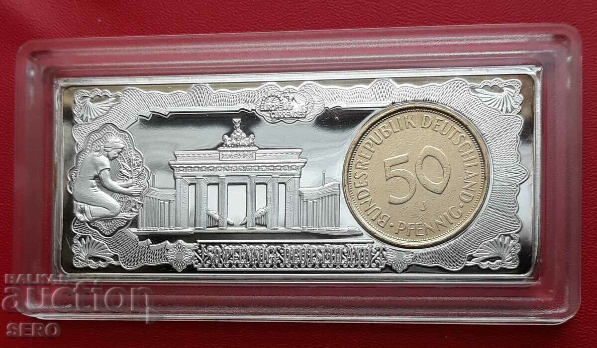 European Union - Germany - 50 Pfennig coin bar 1972