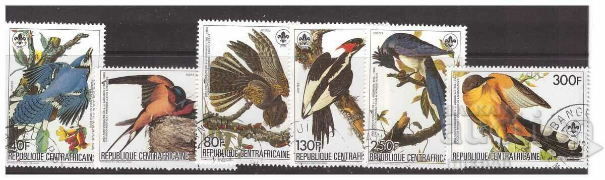 REPUBLICA CENTRALAFRICANĂ 1985 PĂSĂRI 6 timbre serie de timbre