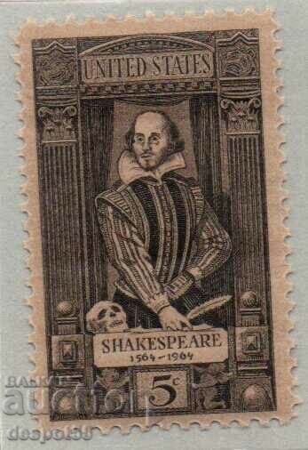 1964. САЩ. 400-годишнина на Уилям Шекспир, 1564-1616.