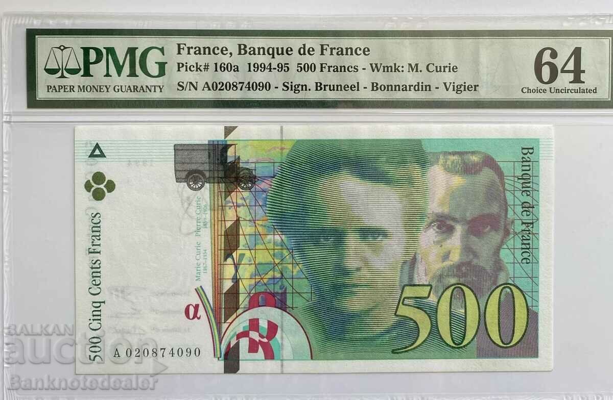Franța 500 de franci 1994 Pick 160a UNC PMG