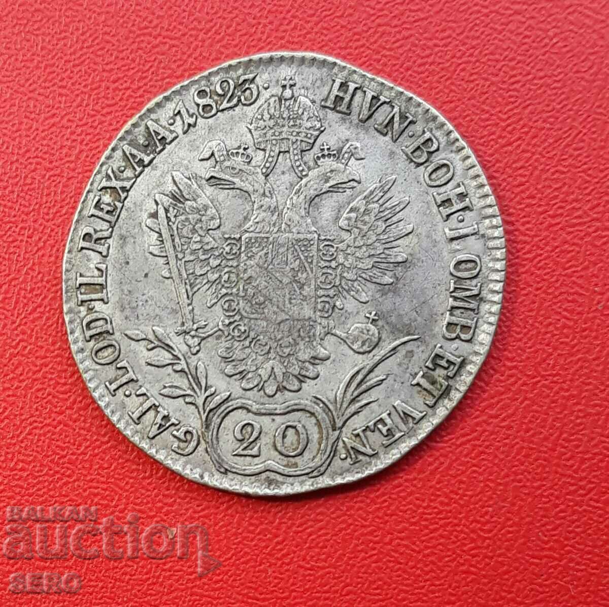 Austria-Ungaria-20 Kreuzer 1825 A-Viena-frumos conservat