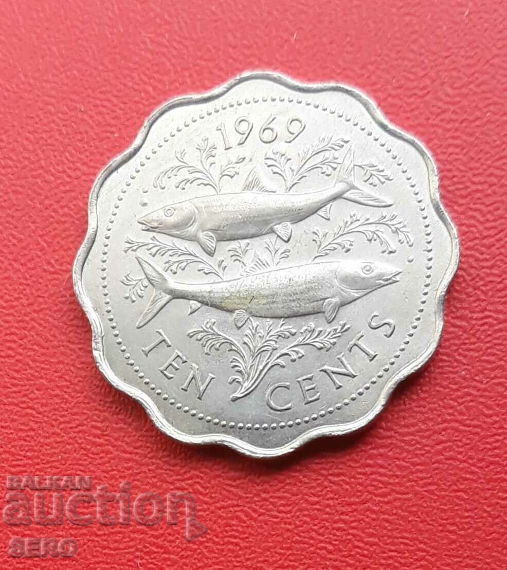 Bahamas-10 cenți 1969