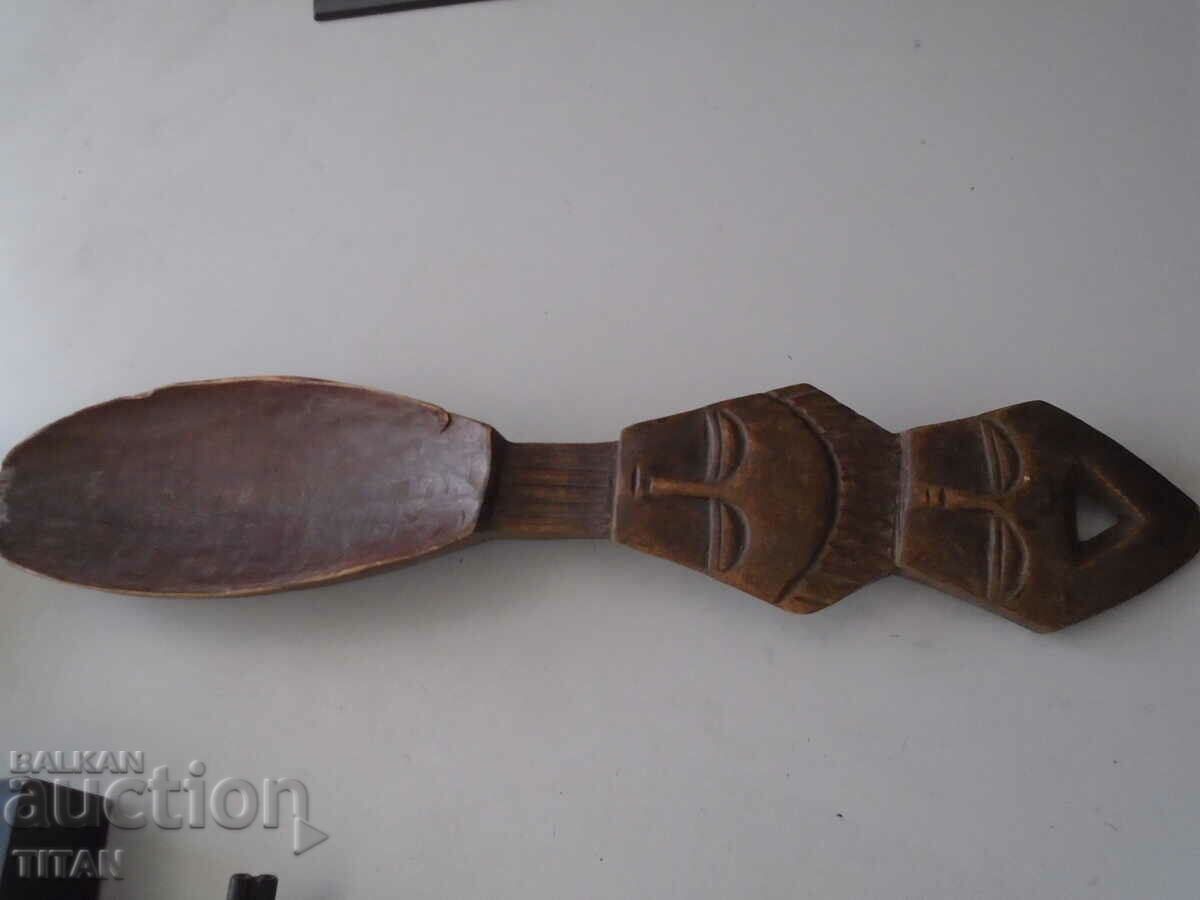 vechi, lingură, parte dintr-o colecție de artă africană