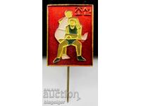 North Korea-Wrestling Federation-Old Badge