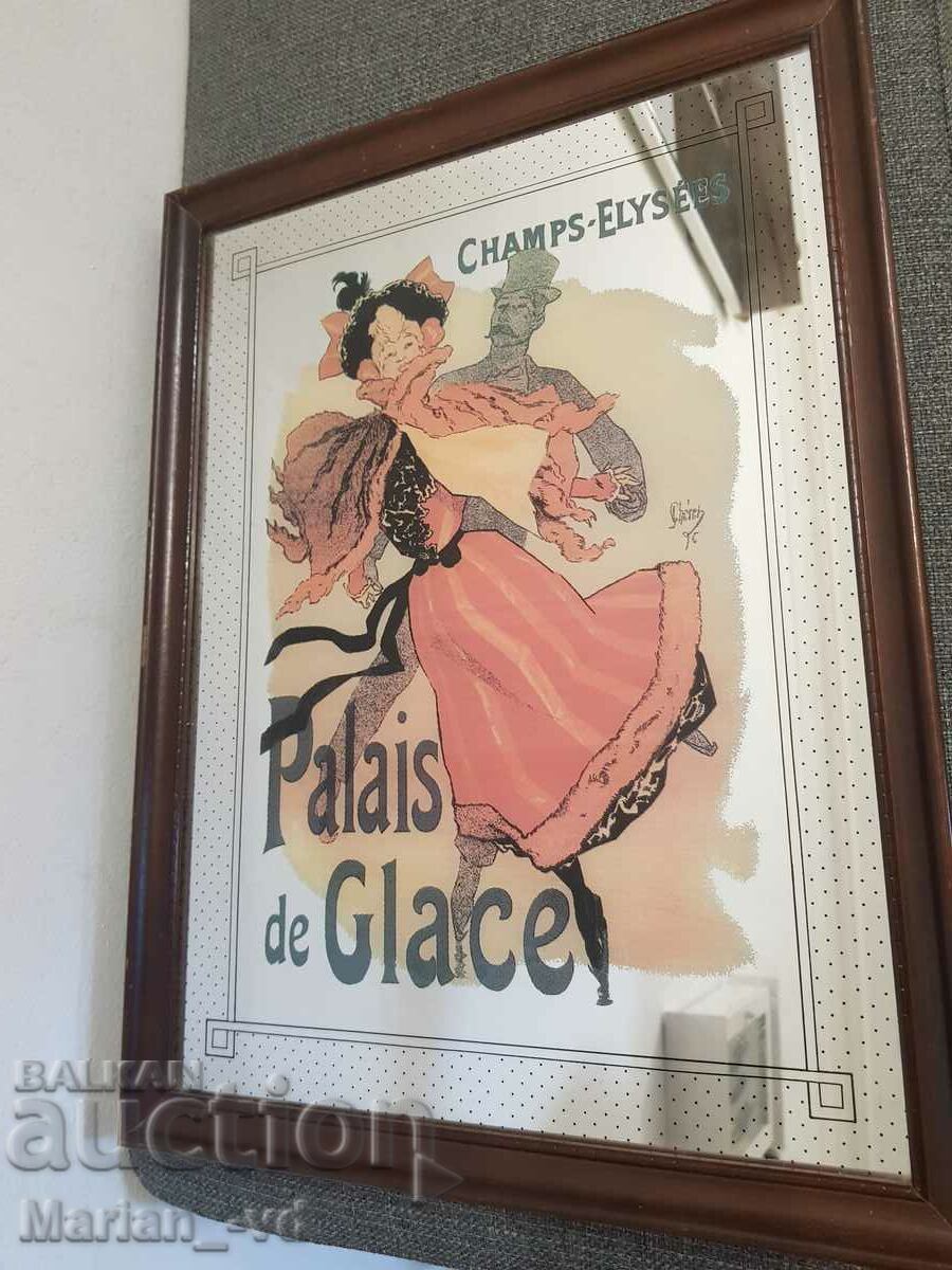 Advertising mirror with wooden frame Champs-Elysées "Ice Palace" - 6