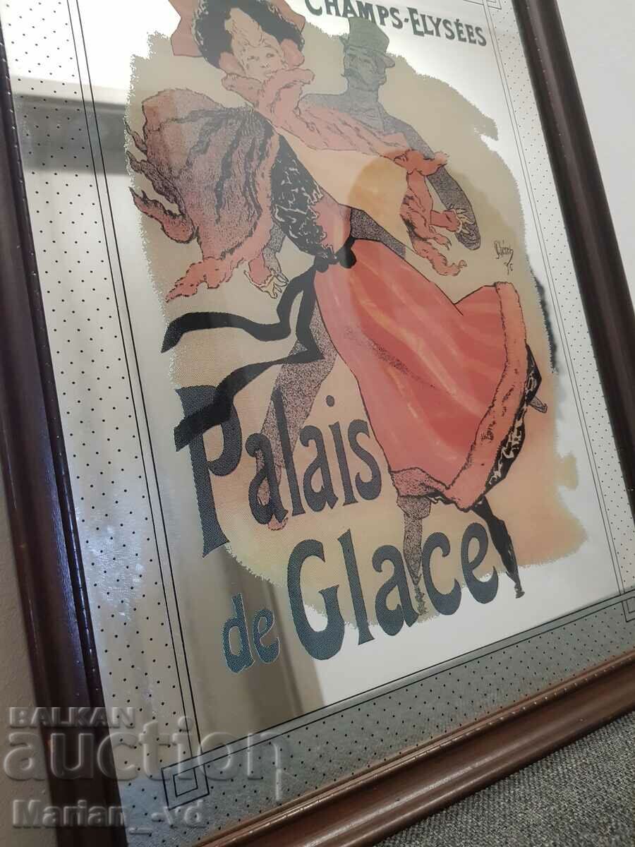 Advertising mirror with wooden frame Champs-Elysées "Ice Palace" - 7