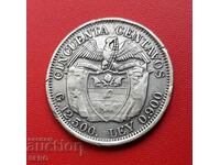 Columbia-50 centavos 1933- M-Medellin-argint și rar