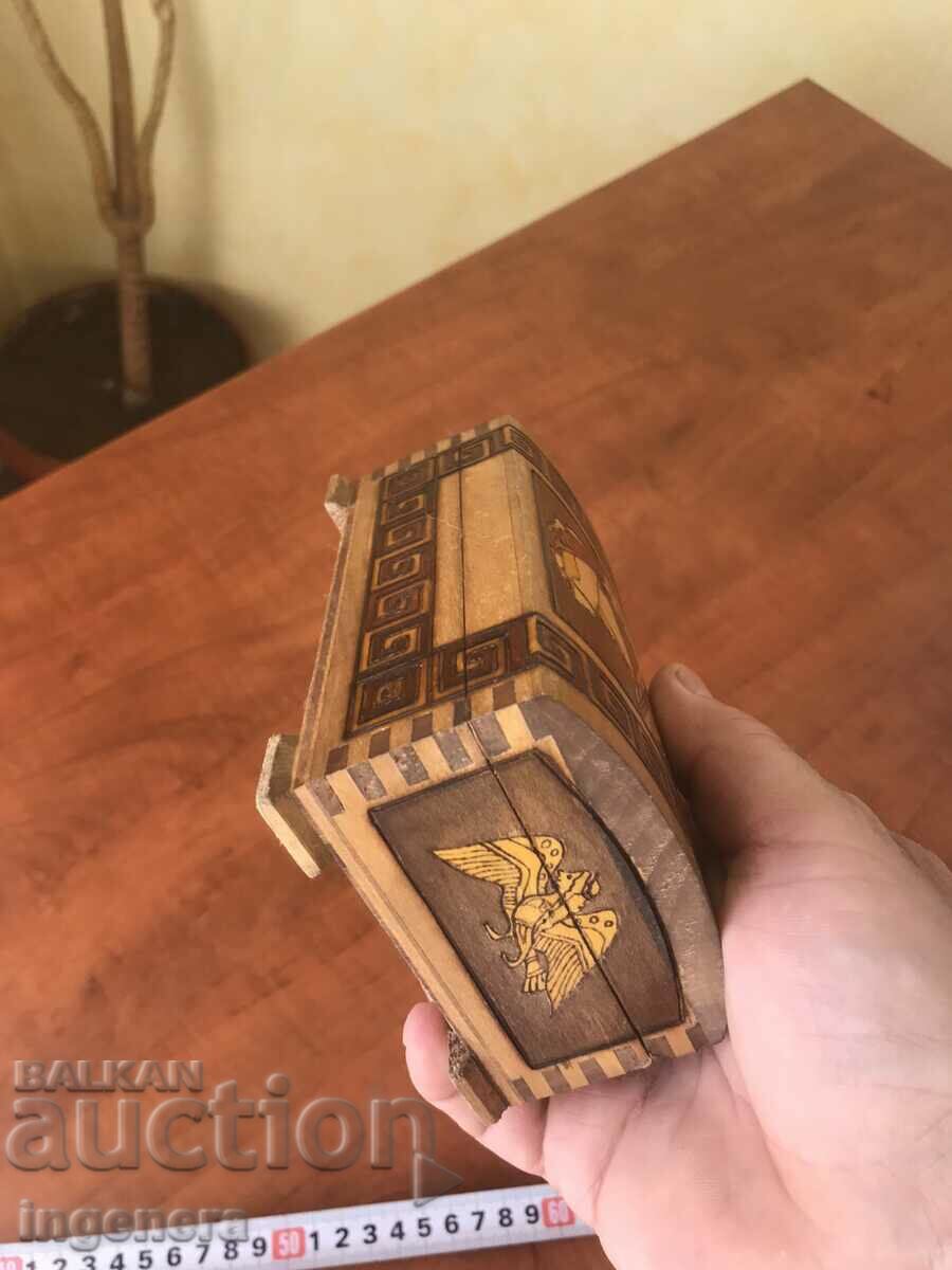 BOX WOOD PYROGRAPH DRAWING ANTIQUE FROM SOCA MOSTRA - 5