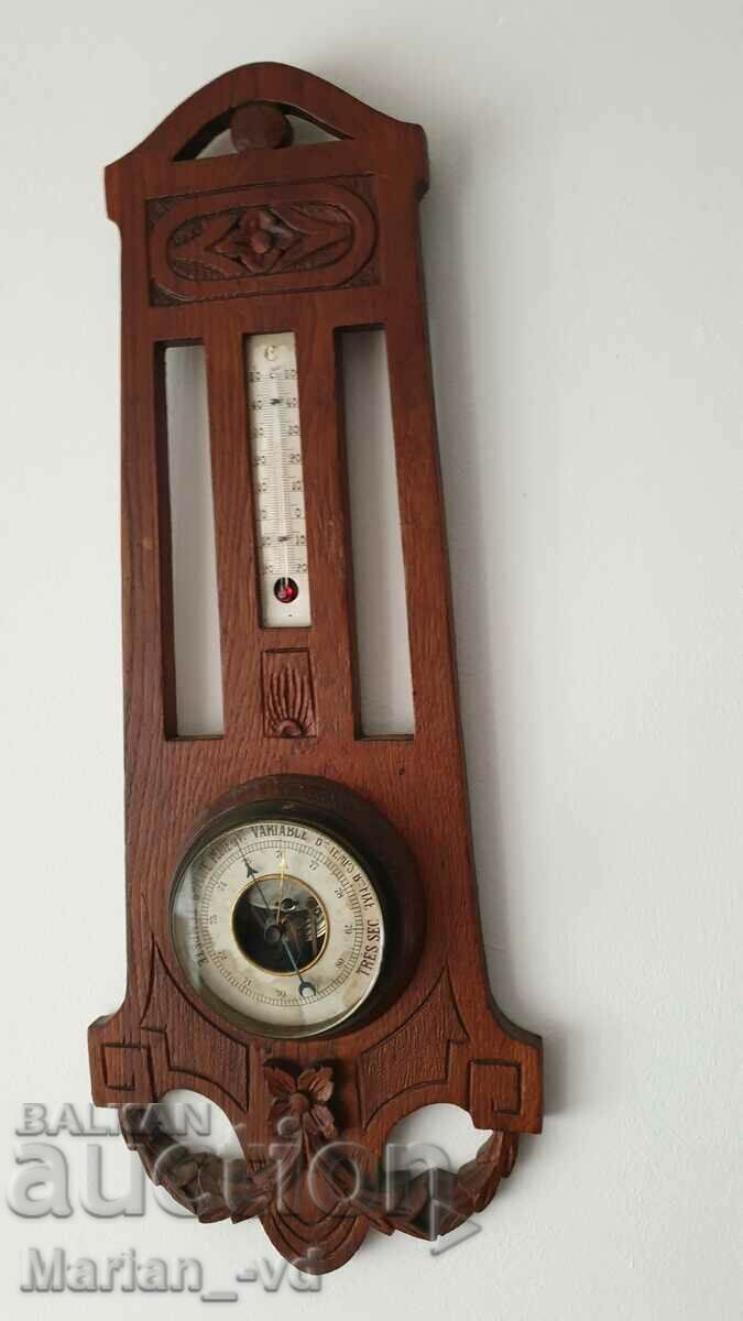 Παλιό ξύλινο βαρόμετρο και θερμόμετρο - 5 Παλιό ξύλινο βαρόμετρο και θερμόμετρο - 5