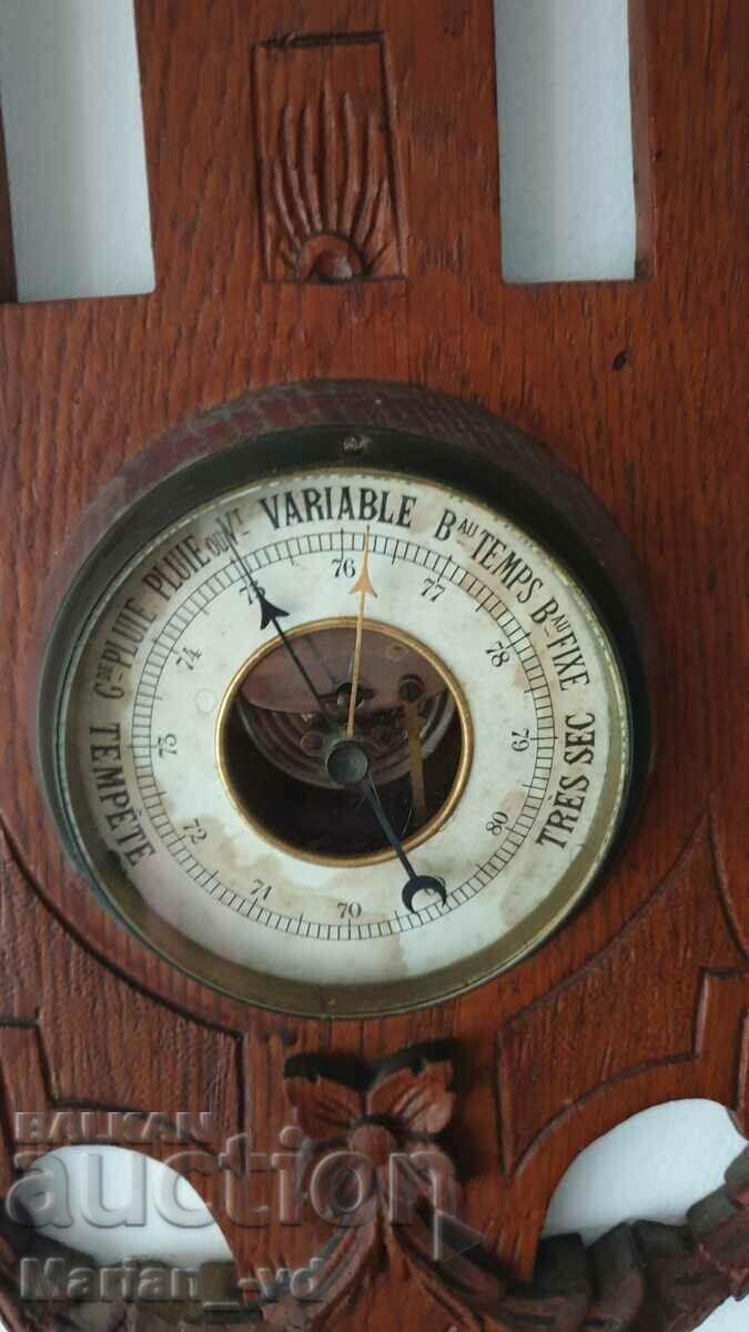 Παλιό ξύλινο βαρόμετρο και θερμόμετρο - 7 Παλιό ξύλινο βαρόμετρο και θερμόμετρο - 7