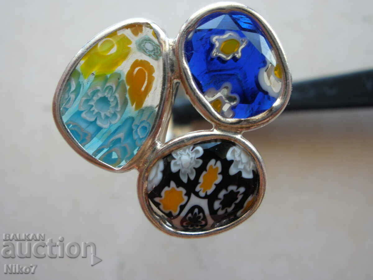 Vintage silver Venetian Murano glass ring. with price 54.99 BGN | € 28.12
