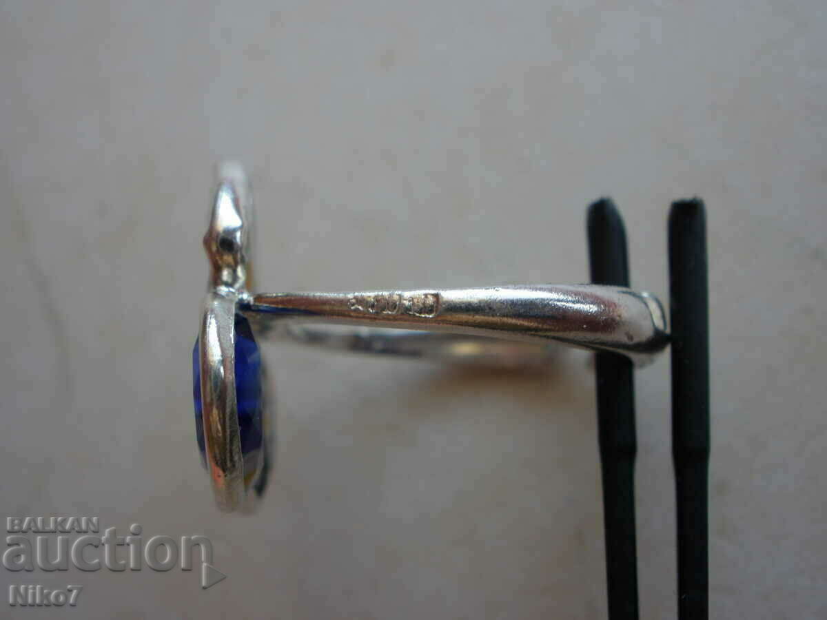 Vintage silver Venetian Murano glass ring. - 6