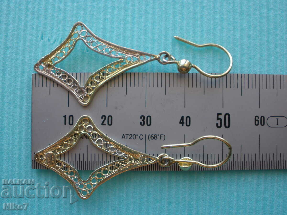 Vintage, silver earrings-filigree. - 6