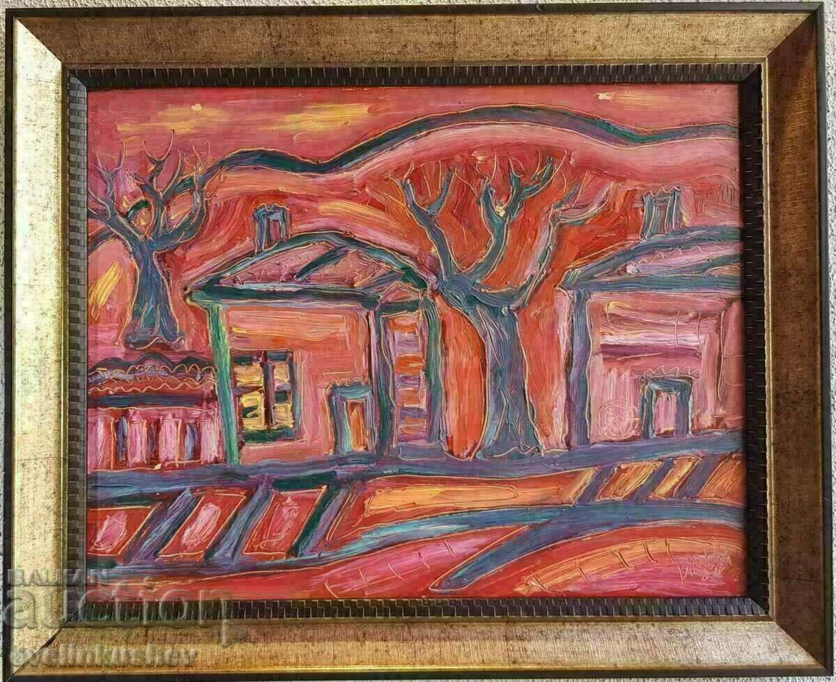 Oil painting 56 x 46 cm with the frame signed DAVID