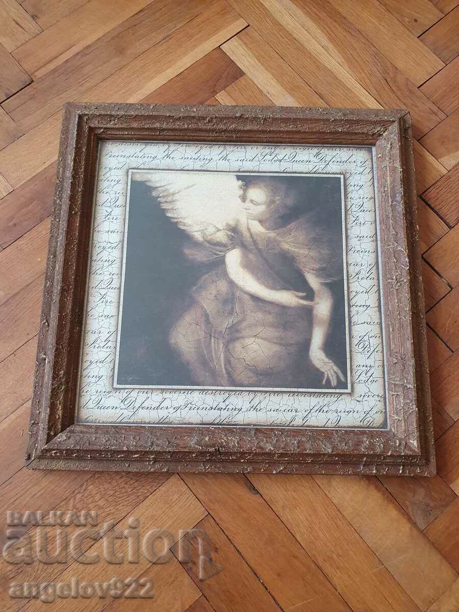 Reproduction in a beautiful wooden frame with glass!