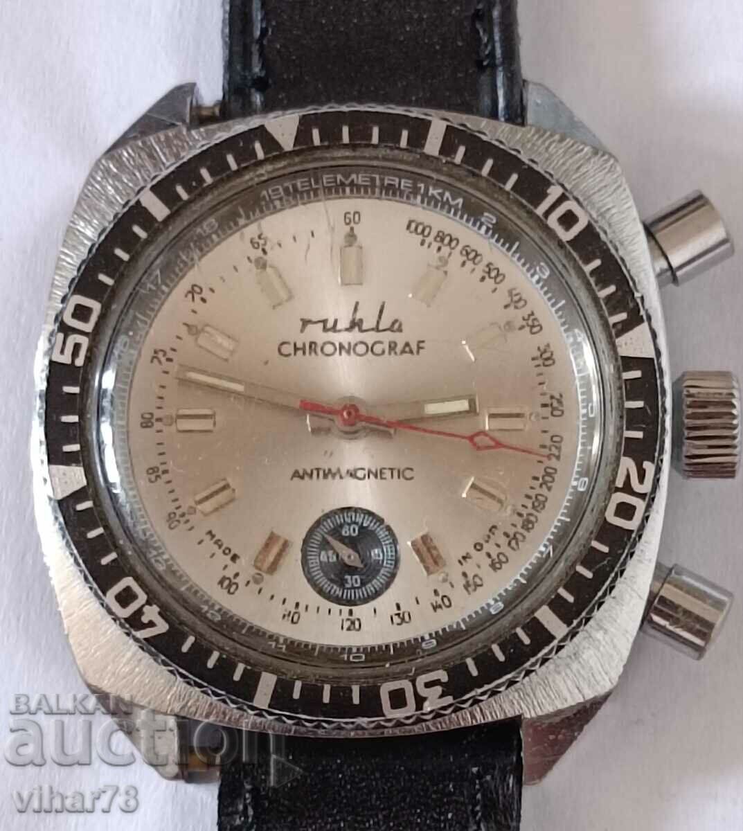 RARE MODEL-RUHLA-RUHLA-CHRONOGRAPH with price 249.99 BGN | € 127.82 RARE MODEL-RUHLA-RUHLA-CHRONOGRAPH with price 249.99 BGN | € 127.82