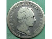 Сардиния 1 лира 1827 Италия Карло Феличе сребро