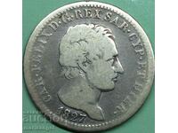 Sardinia 1 Lira 1827 Italy Carlo Felice Silver