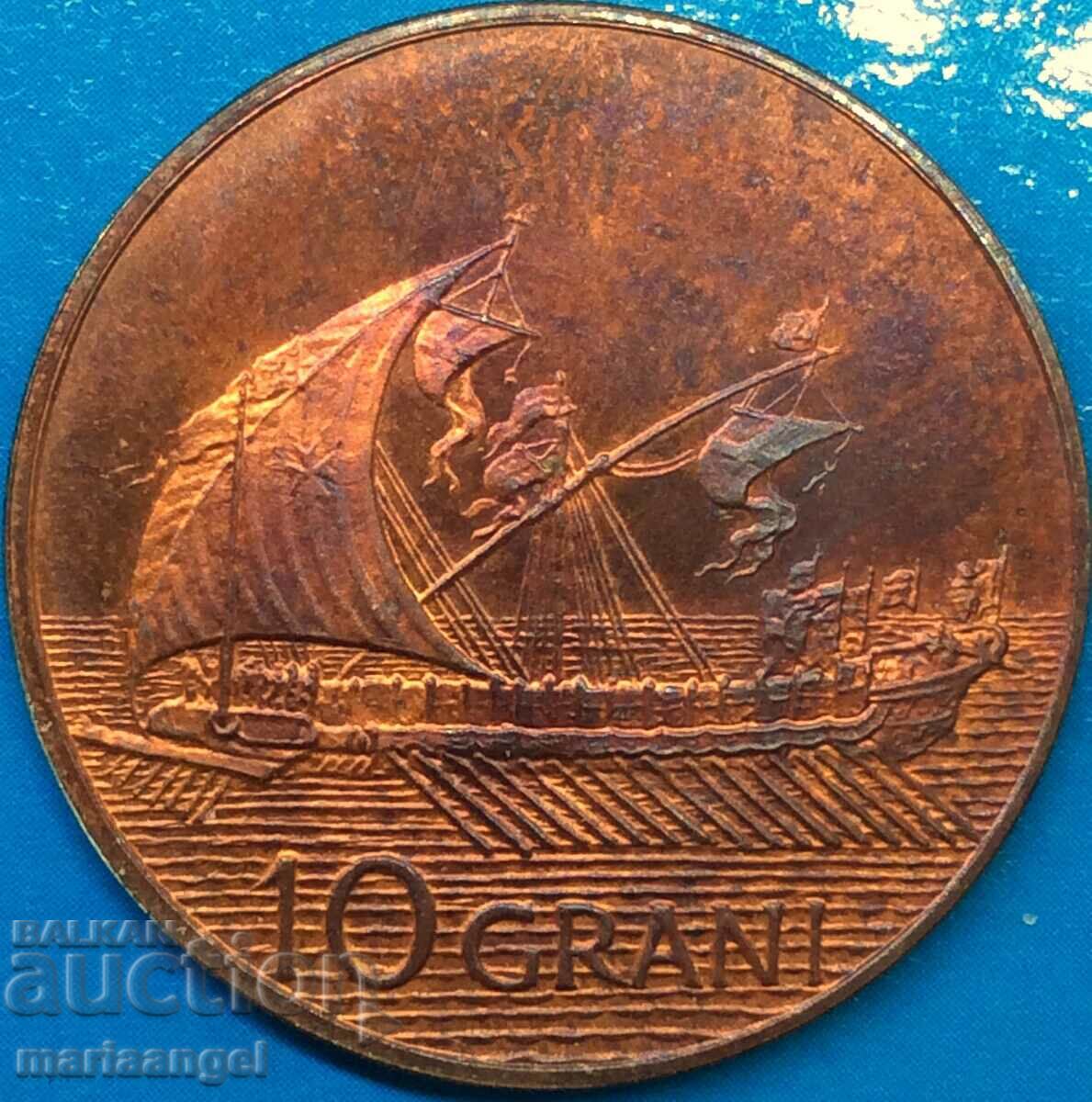 Order of Malta 10 grains 1979 S.M. Order of Malta SHIP bronze