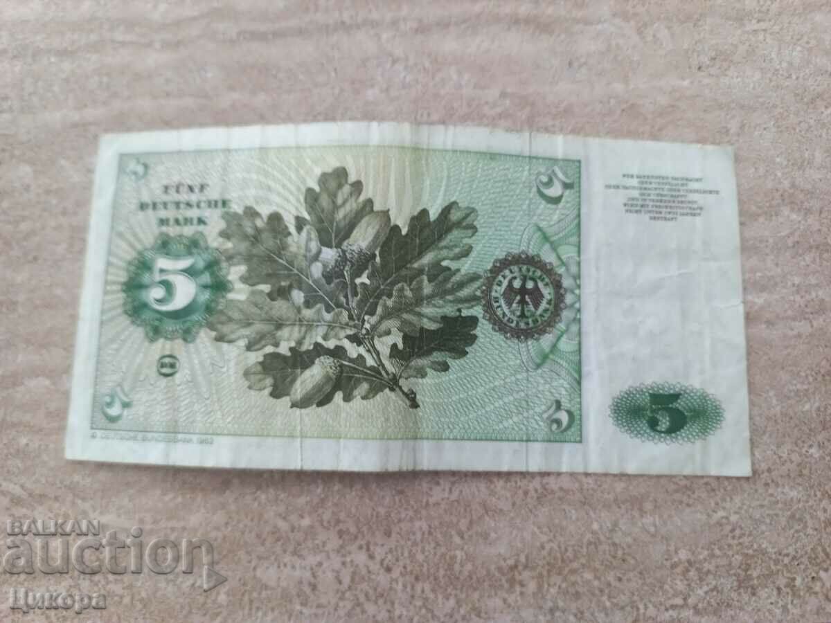 BANKNOTE 5 GERMAN MARK 1983 DEUTSCHE MARK with price 60.00 BGN | € 30.68 BANKNOTE 5 GERMAN MARK 1983 DEUTSCHE MARK with price 60.00 BGN | € 30.68