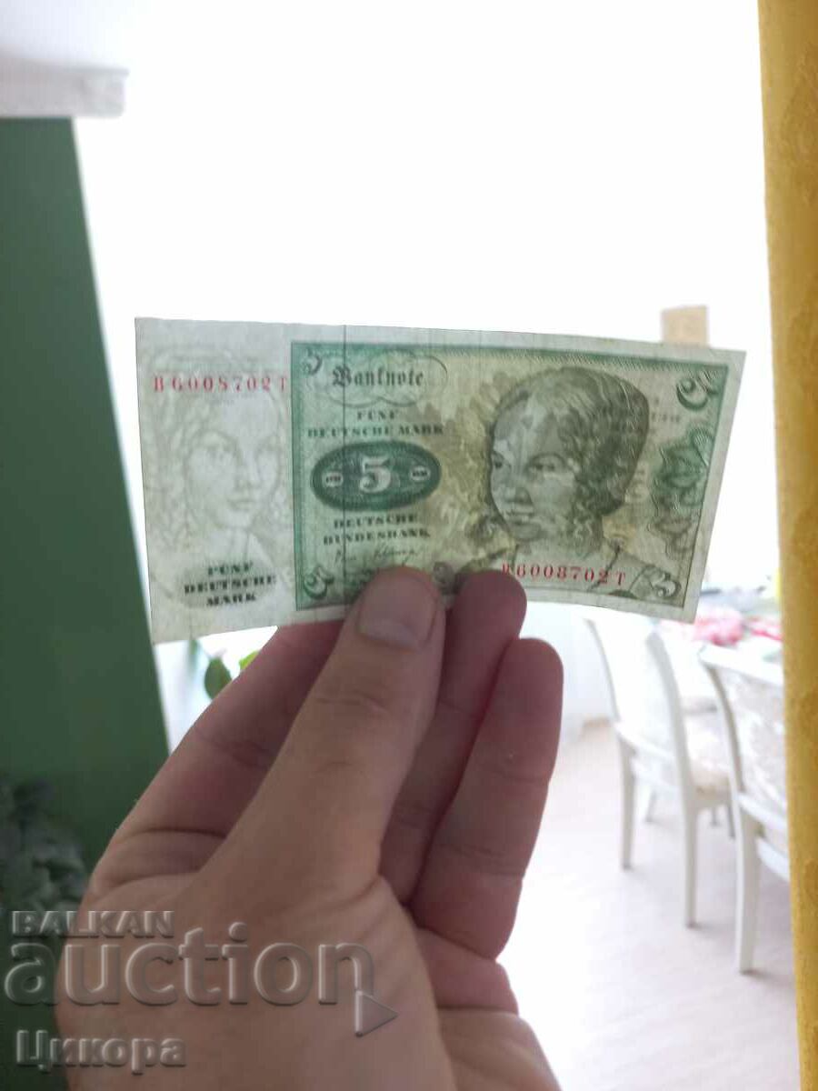 Auction BANKNOTE 5 GERMAN MARK 1983 DEUTSCHE MARK Auction BANKNOTE 5 GERMAN MARK 1983 DEUTSCHE MARK