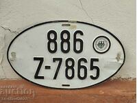 Old German metal plate - from a car