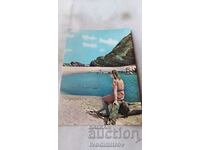 Пощенска картичка Синеморец Изглед от плажа 1964