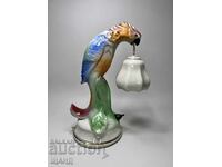 Old Bulgarian Porcelain Lamp Parrot NRB is a Lampshade
