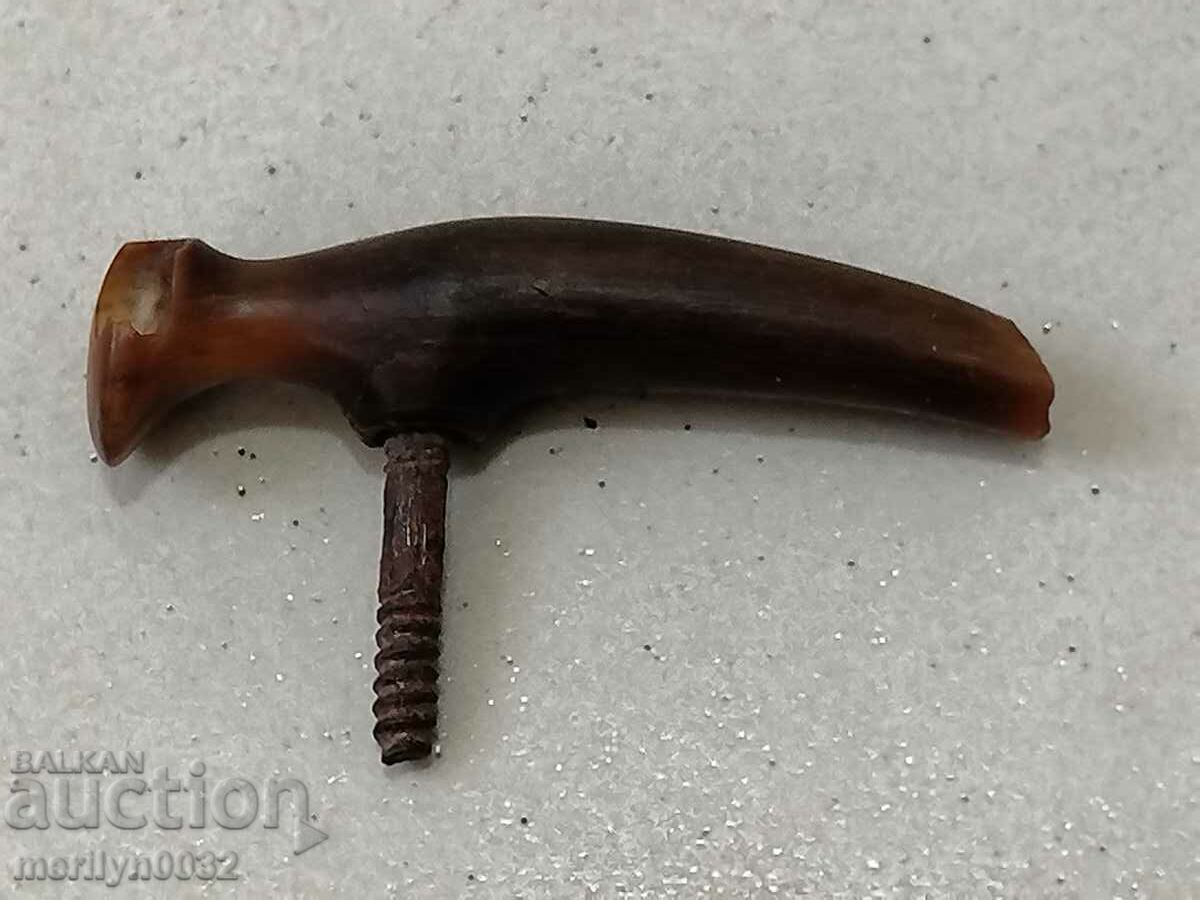 Early 20th century harbia buffalo horn cane umbrella handle - 7 Early 20th century harbia buffalo horn cane umbrella handle - 7