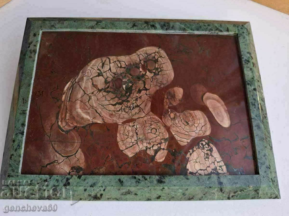 Rarity!!! Painting made of semi-precious stone agate 590g Rarity!!! Painting made of semi-precious stone agate 590g