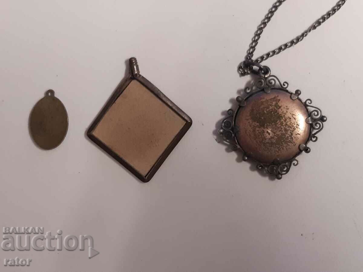Very old medallions - 3 pieces, a medallion with a photo - 7