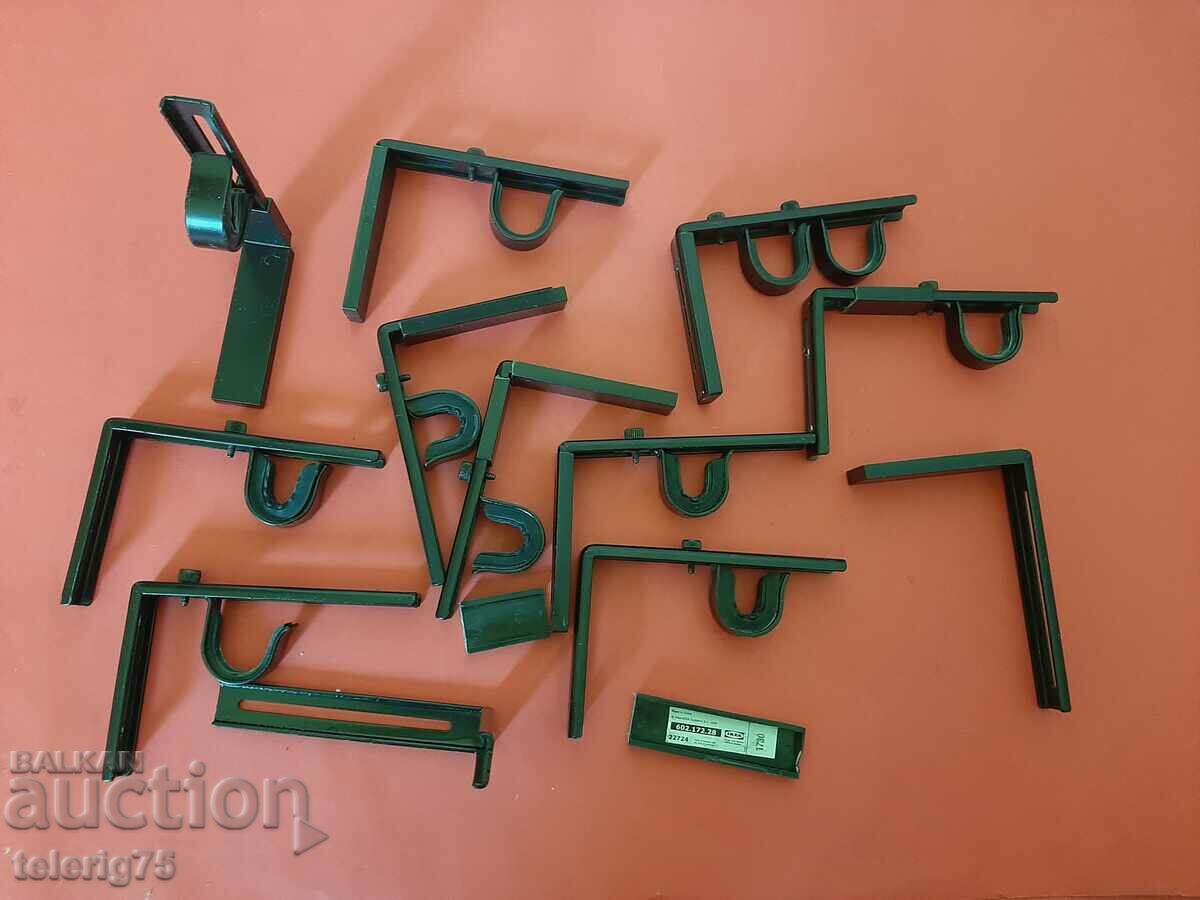 Brackets for Wall/Ceiling for Curtains-Black-IKEA-11 pieces