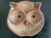 "Owl" ceramic plate, Vallauris, France.
