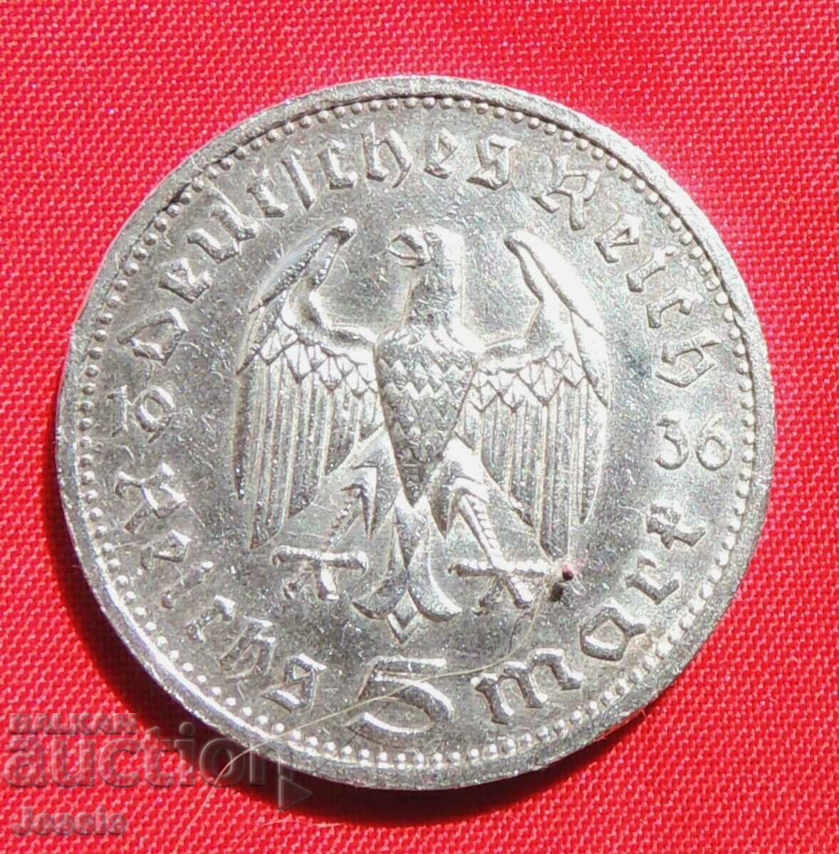 5 Reichsmarks 1936 E Germany silver Compare and Evaluate!