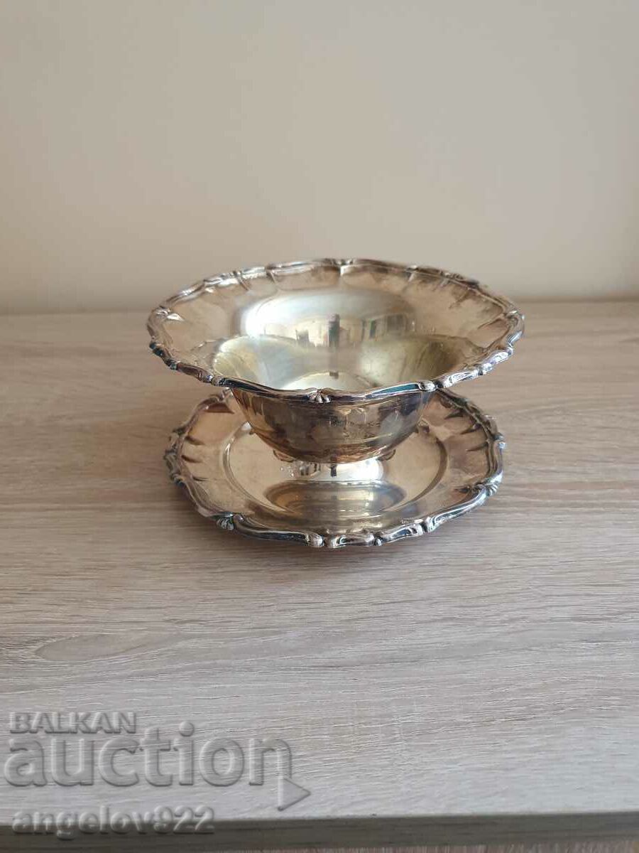NS silver plated metal bowl