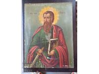 Icoana veche Apostol Pavel 48cm/36cm Pictat.