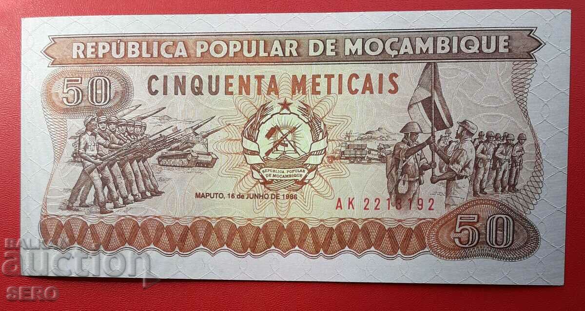 Банкнота-Мозамбик-50 метикас 1986
