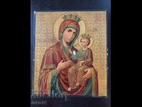 Стара икона Богородица 36см/31см литография с ретуши.