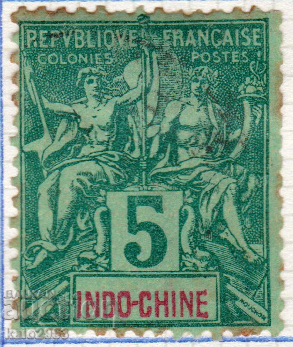 French Indo China-1892-Regular-Colonial Allegory, stamp