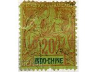 Френски Индо Китай-1892-Редовна-Колониална  Алегория,клеймо