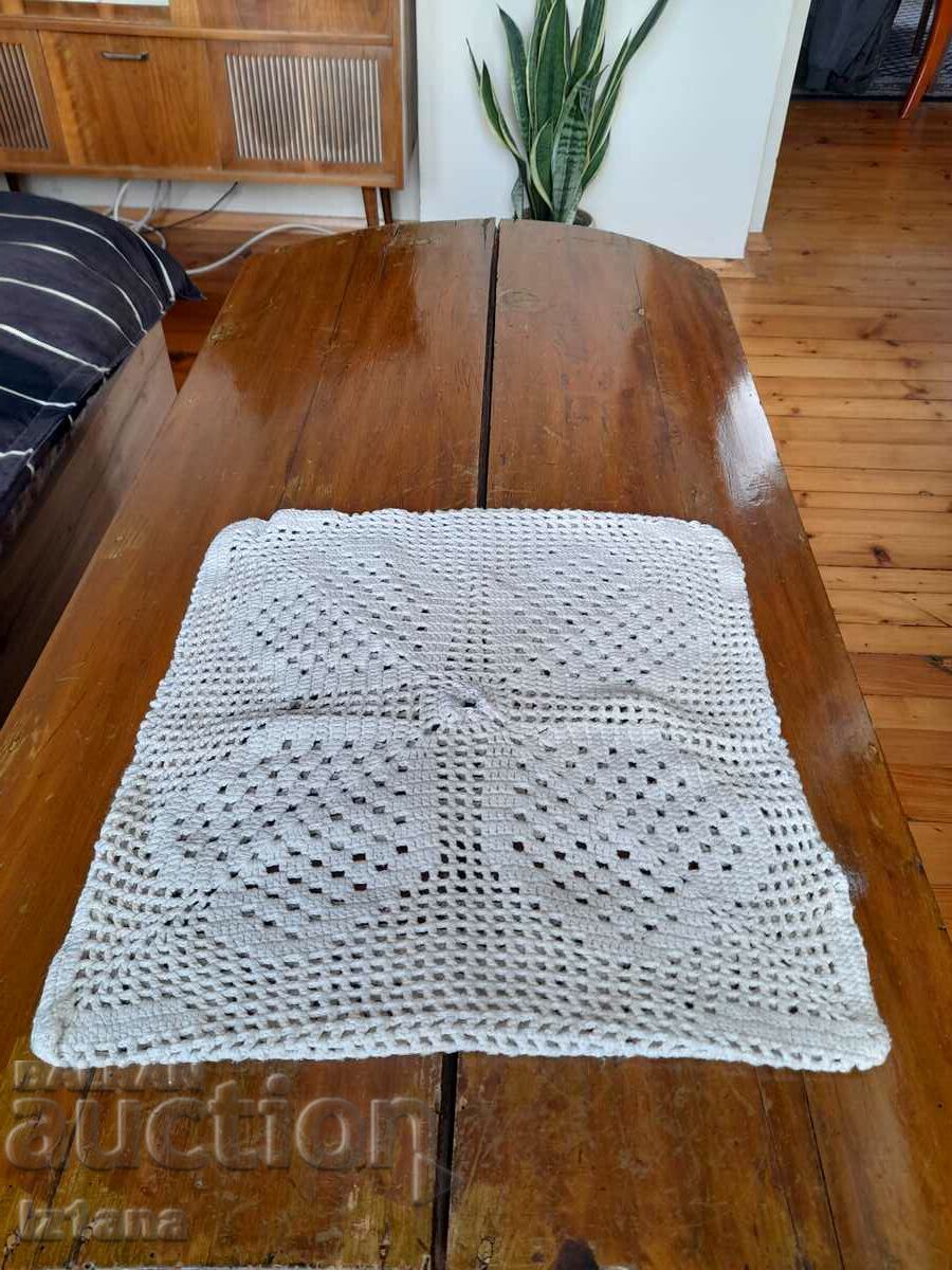 Old knitted pillowcase
