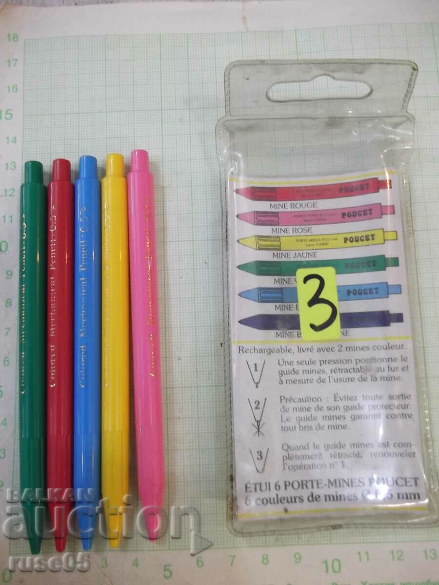 Lot de 5 buc. creioane piro colorate