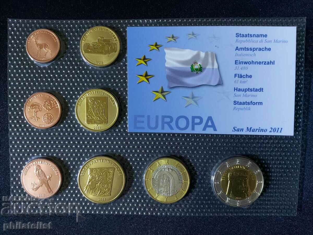 Trial Euro set - San Marino 2011, 8 coins