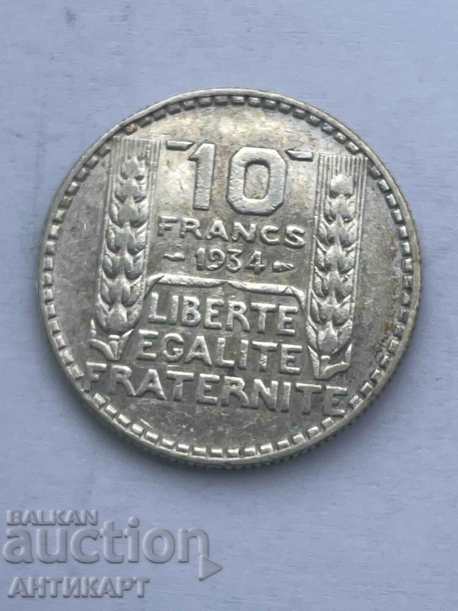 monedă de argint 10 franci Franța 1934 argint
